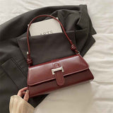 Darrahopens Fashion > Women's Fashion > Women's Handbags Red French Chic Baguette Shoulder Bag Women’s Minimalist Crossbody Bag with Premium Feel