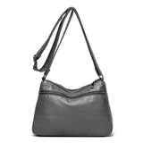 Darrahopens Fashion > Women's Fashion > Women's Handbags Reddish Brown Women's Soft Washed PU Leather Crossbody Bag - Multi-Pocket Casual Shoulder Purse for Everyday Organization