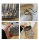 Darrahopens Fashion > Women's Fashion > Women's Handbags Silver Chic Quilted Mini Box Crossbody Bag - Luxury Style Chain Purse for Women