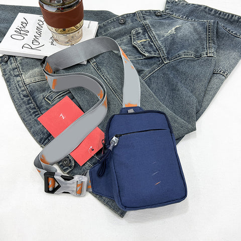 Darrahopens Fashion > Women's Fashion > Women's Handbags Unisex Mini Nylon Crossbody Sling Bag Chest Pouch Adjustable Wide Strap Lightweight Blue for Travel Sports & Festivals