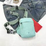 Darrahopens Fashion > Women's Fashion > Women's Handbags Unisex Mini Nylon Crossbody Sling Bag Chest Pouch Adjustable Wide Strap Lightweight Light Green for Travel Sports & Festivals