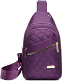 Darrahopens Fashion > Women's Fashion > Women's Handbags Unisex Shoulder Bag - 5 Storage Pockets & Cable Grommet - Women's Crossbody Bag - Men's Crossbody Bag - Crossbody Bags - Sling Bag - Adjustable Carrying Style (Cross/Shoulder/Chest) - Purple