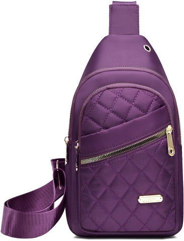 Darrahopens Fashion > Women's Fashion > Women's Handbags Unisex Shoulder Bag - 5 Storage Pockets & Cable Grommet - Women's Crossbody Bag - Men's Crossbody Bag - Crossbody Bags - Sling Bag - Adjustable Carrying Style (Cross/Shoulder/Chest) - Purple