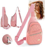 Darrahopens Fashion > Women's Fashion > Women's Handbags Unisex Shoulder Bag - 5 Storage Pockets & Cable Grommet - Women's Crossbody Bag - Men's Crossbody Bag - Crossbody Bags - Sling Bag - Adjustable Carrying Style (Cross/Shoulder/Chest) - Purple