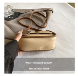 Darrahopens Fashion > Women's Fashion > Women's Handbags White and Brown Chic PU Leather Crossbody Bag with Cute Bear Charm - Adjustable Strap Shoulder Purse