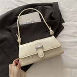 Darrahopens Fashion > Women's Fashion > Women's Handbags White French Chic Baguette Shoulder Bag Women’s Minimalist Crossbody Bag with Premium Feel