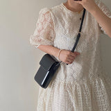 Darrahopens Fashion > Women's Fashion > Women's Handbags White Stylish Women's Crossbody Phone Bag – Compact Vertical PU Leather Mini Shoulder Bag with Magnetic Closure (Adjustable Strap)
