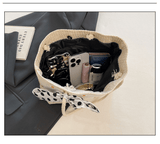 Darrahopens Fashion > Women's Fashion > Women's Handbags White Women's Straw Woven Tote Bag Summer Daisy Embroidery Shoulder Handbag with Ribbon Scarf