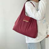 Darrahopens Fashion > Women's Fashion > Women's Handbags Wine red Ins-Style Large Capacity Tote Bag with Keychain Pouch – Lightweight Reusable Shopping Bag with Detachable Accessory Holder, Ideal for Daily Use