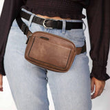 Darrahopens Fashion > Women's Fashion > Women's Handbags Women's Black PU Leather Belt Bag Crossbody Waist Shoulder Travel Bag