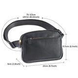 Darrahopens Fashion > Women's Fashion > Women's Handbags Women's Black PU Leather Belt Bag Crossbody Waist Shoulder Travel Bag