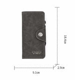 Darrahopens Fashion > Women's Fashion > Women's Handbags Women's PU Leather Long Wallet with Zipper and Button Closure, Multi-Compartment Clutch Purse, Black