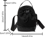 Darrahopens Fashion > Women's Fashion > Women's Handbags Women's shoulder bag - casual bag - adjustable canvas bag with drawstring - suitable for daily commuting and travel.（Black）