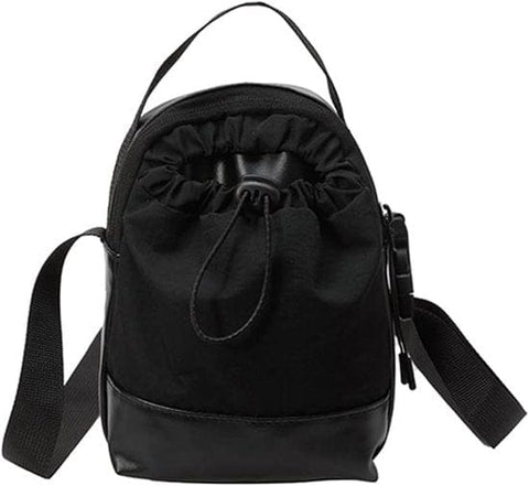 Darrahopens Fashion > Women's Fashion > Women's Handbags Women's shoulder bag - casual bag - adjustable canvas bag with drawstring - suitable for daily commuting and travel.（Black）