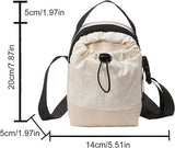 Darrahopens Fashion > Women's Fashion > Women's Handbags Women's shoulder bag - casual bag - adjustable canvas bag with drawstring - suitable for daily commuting and travel.（White）