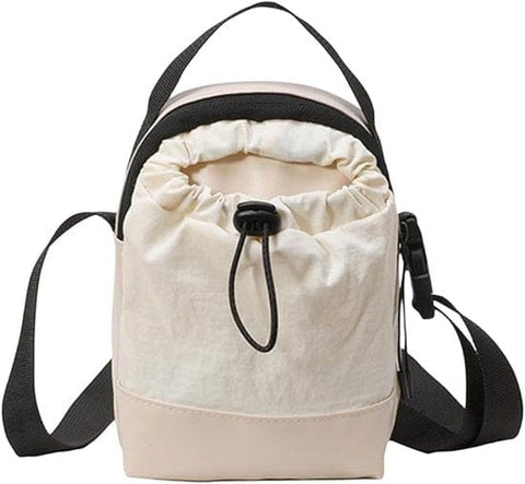 Darrahopens Fashion > Women's Fashion > Women's Handbags Women's shoulder bag - casual bag - adjustable canvas bag with drawstring - suitable for daily commuting and travel.（White）