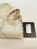 Darrahopens Fashion > Women's Fashion > Women's Handbags Women's shoulder bag - Embroidered bag - Handmade crocheted fabric bag - Colorful patterns - Perfect for shopping and holidays - White