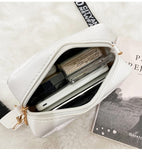 Darrahopens Fashion > Women's Fashion > Women's Handbags Women's White Quilted Crossbody Bag Small PU Leather Shoulder Purse with Wide Patterned Strap Ideal for Travel and Daily Use