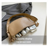 Darrahopens Fashion > Women's Fashion > Women's Handbags Women's Woven Crossbody Dumpling Bag Soft Vegan Leather Chest Waist Pack with Wide Adjustable Strap for Travel & Festivals (Black)