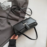 Darrahopens Fashion > Women's Fashion > Women's Handbags Womens Classic Baguette Shoulder Bag Soft PU Leather Underarm Purse with Adjustable Strap Crossbody Handbag Minimalist 90s Style Black