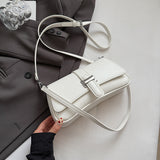 Darrahopens Fashion > Women's Fashion > Women's Handbags Womens Classic Baguette Shoulder Bag Soft PU Leather Underarm Purse with Adjustable Strap Crossbody Handbag Minimalist 90s Style White