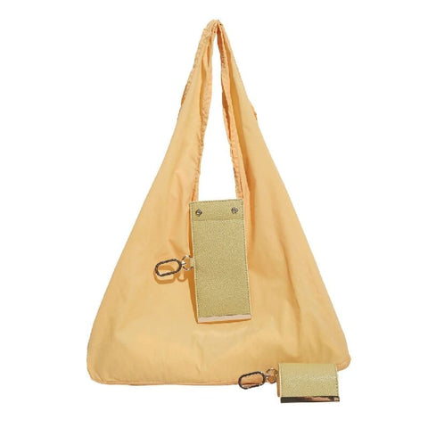 Darrahopens Fashion > Women's Fashion > Women's Handbags Yellow Ins-Style Large Capacity Tote Bag with Keychain Pouch – Lightweight Reusable Shopping Bag with Detachable Accessory Holder, Ideal for Daily Use