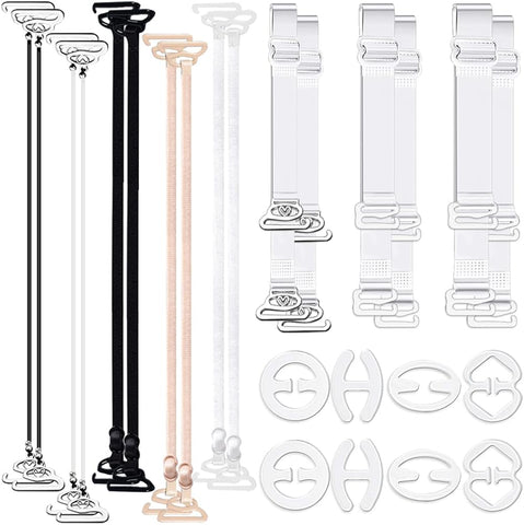 Darrahopens Fashion > Women's Fashion > Women's Intimates 24pcs Transparent Bra Straps, Invisible Adjustable Bra Straps Non-slip Bra Replacement Straps, 8pcs Transparent Bra Strap Clips + 16pcs Bra Straps_xx_yux