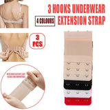 Darrahopens Fashion > Women's Fashion > Women's Intimates 3 Hooks Underwear Extension Bra Buckle Bra Extender Hook Brassiere Strap - Beige