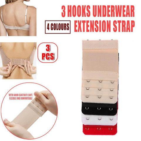 Darrahopens Fashion > Women's Fashion > Women's Intimates 3 Hooks Underwear Extension Bra Buckle Bra Extender Hook Brassiere Strap - Beige