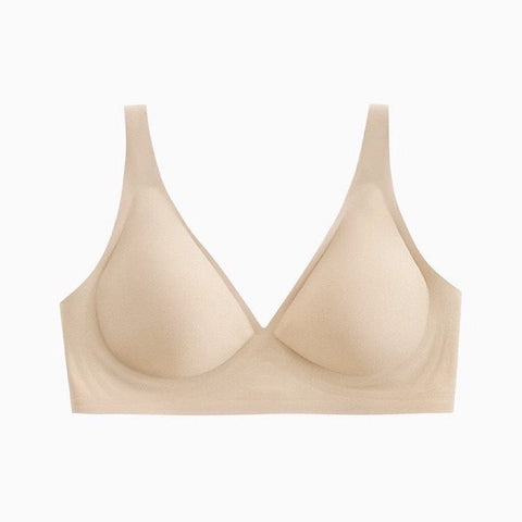 Darrahopens Fashion > Women's Fashion > Women's Intimates Light skin tone Women's Seamless Wireless Comfort Bra - Flexible Gel Support Deep V T-Shirt Bra(Size:XL)