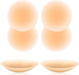 Darrahopens Fashion > Women's Fashion > Women's Intimates Nipple Covers (Set of 4) - Reusable Nipple Covers - Invisible Silicone Nipple Covers - Nipple Covers - Silicone Nipple Covers - Suitable for backless, low-cut evening dresses, wedding dresses and slip dresses - Beige - Medium