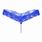 Darrahopens Fashion > Women's Fashion > Women's Intimates Sexy Lace Thong Panties Women G-String T-Back Transparent Lingerie with Bow and Beads One Size KL107 Pink
