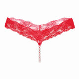 Darrahopens Fashion > Women's Fashion > Women's Intimates Sexy Lace Thong Panties Women G-String T-Back Transparent Lingerie with Bow and Beads One Size KL107 Pink