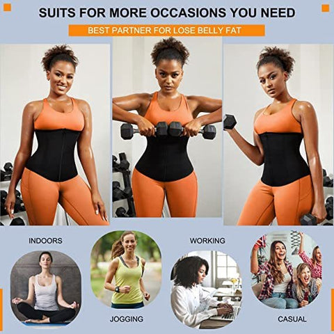 Darrahopens Fashion > Women's Fashion > Women's Intimates Silver Ion Sauna Waist Trainer for Women(Size XL) - 2-in-1 Zipper and Hook/Eye Sweat-Wicking Sports Girdle, Postpartum Fitness Shapewear