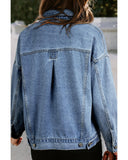 Darrahopens Fashion > Women's Fashion > Women's Jackets & Coats Light Blue Washed Oversize Pocketed Denim Jacket - L