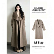 Loose‑fit Big Lapel Woolen Overcoat for Women, Nut Brown Tone, Size M, Early‑Spring Trans‑seasonal Outerwear, Everyday Capsule Wardrobe Item, Ideal for Commute and Casual Outdoor Outing In Australia - Darrahopens
