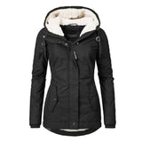 Darrahopens Fashion > Women's Fashion > Women's Jackets & Coats Waterproof Warm Winter Jacket with Hood, Thick Fleece Lined Cotton Jacket for Women - yujia Black XXXXL