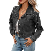 Darrahopens Fashion > Women's Fashion > Women's Jackets & Coats Women Oversized Denim Jacket Embroidered Beading Jeans Coat L In Australia - Darrahopens