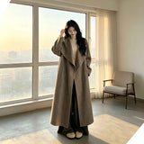 Women Oversized Lapel Wool‑Blend Coat, Nut Brown, Size S, Transitional Early‑Spring Outwear, Relaxed Silhouette Layering Piece, Versatile Office & Weekend Wardrobe Staple for Cool Mornings & Evenings In Australia - Darrahopens