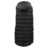 Darrahopens Fashion > Women's Fashion > Women's Jackets & Coats Women's Longline Padded Vest Hooded Jacket Puffer Puffy Quilted Zip Coat Gilet, Black, 10