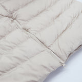 Darrahopens Fashion > Women's Fashion > Women's Jackets & Coats Women's Longline Padded Vest Hooded Jacket Puffer Puffy Quilted Zip Coat Gilet, Khaki, 10