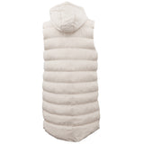 Darrahopens Fashion > Women's Fashion > Women's Jackets & Coats Women's Longline Padded Vest Hooded Jacket Puffer Puffy Quilted Zip Coat Gilet, Khaki, 10