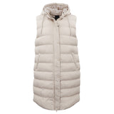 Darrahopens Fashion > Women's Fashion > Women's Jackets & Coats Women's Longline Padded Vest Hooded Jacket Puffer Puffy Quilted Zip Coat Gilet, Khaki, 10