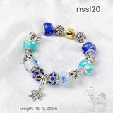 Darrahopens Fashion > Women's Fashion > Women's Jewellery 10 Styles Charm Bracelets Set: Colorful Alloy & Glass Beaded Bracelets, Adjustable Length 16-21cm(triple)