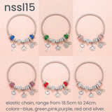 Darrahopens Fashion > Women's Fashion > Women's Jewellery 10 Styles Charm Bracelets Set: Colorful Alloy & Glass Beaded Bracelets, Adjustable Length 16-24cm(double)