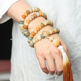 Darrahopens Fashion > Women's Fashion > Women's Jewellery 108 Bodhi Root Bracelet, 8mm Sutra-Worn Multi-Loop Long Beads, Zen Meditation Buddhist Prayer Beads