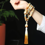 Darrahopens Fashion > Women's Fashion > Women's Jewellery 108 Bodhi Root Bracelet, 8mm Sutra-Worn Multi-Loop Long Beads, Zen Meditation Buddhist Prayer Beads