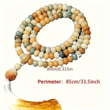 Darrahopens Fashion > Women's Fashion > Women's Jewellery 108 Bodhi Root Bracelet, 8mm Sutra-Worn Multi-Loop Long Beads, Zen Meditation Buddhist Prayer Beads