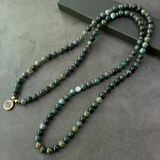 Darrahopens Fashion > Women's Fashion > Women's Jewellery 108-Piece Moss Agate Handcrafted Necklace, Natural Plant-Patterned Zen Layered Blessing Bead Strand