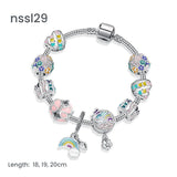 Darrahopens Fashion > Women's Fashion > Women's Jewellery 11 Styles Charm Bracelets Set,Colorful Alloy & Glass Beaded Bracelets(double)